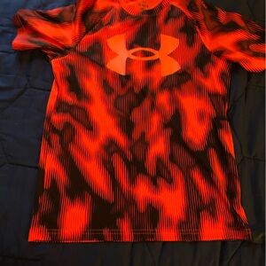 Under Armour Black and Red Performance Graphic Tee- Dri-fit